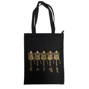 Borsa Nera in 100% cotone con cerniera e tasca interna - immagine 5