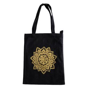 Borsa Nera in 100% cotone con cerniera e tasca interna - immagine 6