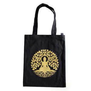 Borsa Nera in 100% cotone con cerniera e tasca interna - immagine 9