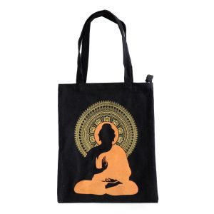 Borsa Nera in 100% cotone con cerniera e tasca interna - immagine 10