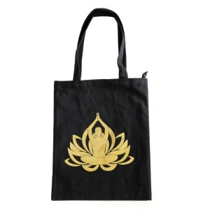 Borsa Nera in 100% cotone con cerniera e tasca interna - immagine 11