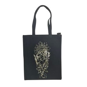 Borsa Nera in 100% cotone con cerniera e tasca interna - immagine 16