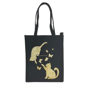 Borsa Nera in 100% cotone con cerniera e tasca interna - immagine 20