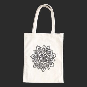 Borsa Bianca in 100% cotone con cerniera e tasca interna - immagine 6