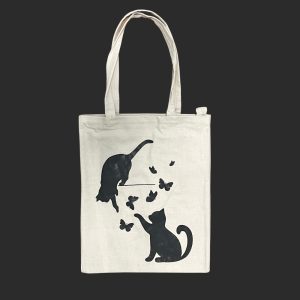 Borsa Bianca in 100% cotone con cerniera e tasca interna - immagine 20