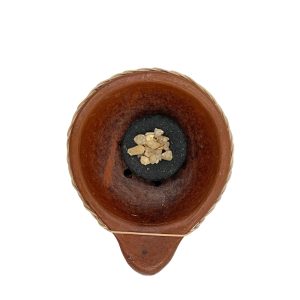 Bruciatore con rattan e manico in terracotta per resine in grani - immagine 5