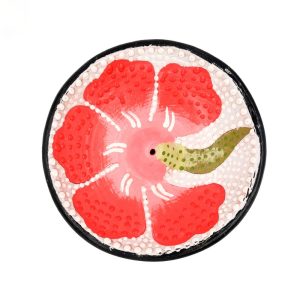 Bruciatore tondo decorato con Fiore in terracotta per incensi a bastoncino - immagine 3