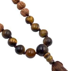 Mala "MANTRAbeads" in Rudra e Occhio di tigre - immagine 4