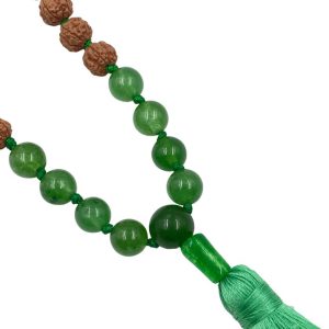 Mala "MANTRAbeads" in Rudra e Giada verde - immagine 4