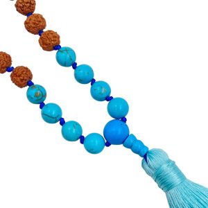 Mala "MANTRAbeads" in Rudra e Howlite turchese - immagine 4