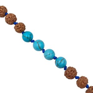 Mala "MANTRAbeads" in Rudra e Howlite turchese - immagine 5