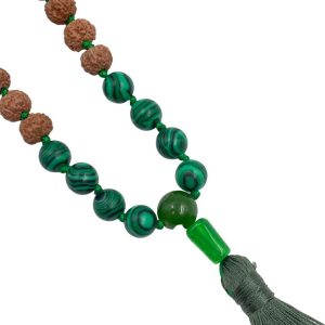 Mala "MANTRAbeads" in Rudra e polvere di Malachite - immagine 4