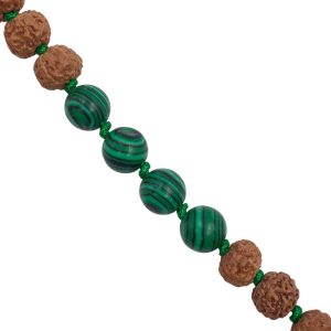 Mala "MANTRAbeads" in Rudra e polvere di Malachite - immagine 5