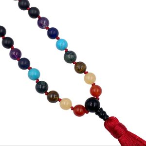 Mala "MANTRAbeads" in Onice opaca + 7 Chakra - immagine 4