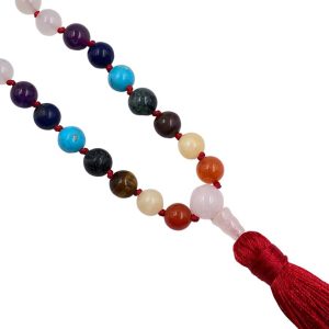 Mala "MANTRAbeads" in Onice bianca + 7 Chakra - immagine 4