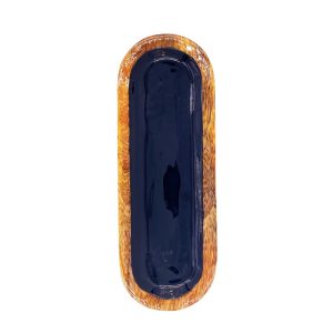 Bruciatore CENERESTOP per incensi colore BLU NOTTE in legno di mango - immagine 1