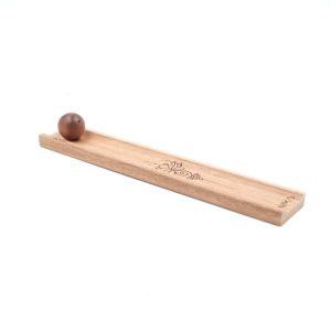 Bruciatore decorato "Anima" in legno Kobité con sfera per incensi a bastoncino - immagine 4