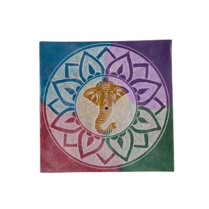 Set di 4 portaincensi quadrati in pietra saponaria (4 Soggetti diversi) - immagine 3