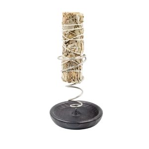 Bruciatore a spirale con base in legno Nero - immagine 3