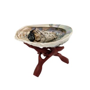 Supporto a 3 gambe per conchiglia Abalone in legno Marrone - immagine 3