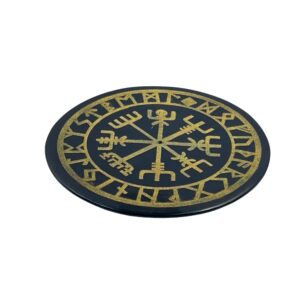Set di 4 portaincensi tondi in pietra saponaria nera con soggetto Celtico - immagine 3